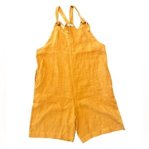 Magic Linen Mustard Yellow Sleeveless Romper Size XL